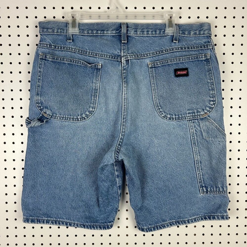 Dickies Denim Carpenter Jean Shorts Sz 36 Hammer Work Wear Paint‎ Light Wash Y2K